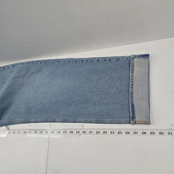 Abercrombie & Fitch 90's relaxed jean high rise blue 33 16s blue light wash 5534 - Picture 6 of 10